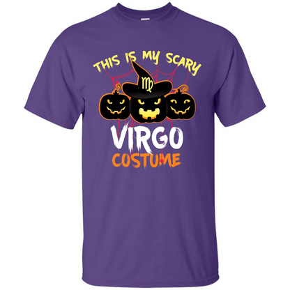 Halloween T-shirt This Is My Scary Virgo Costume T-shirt Purple