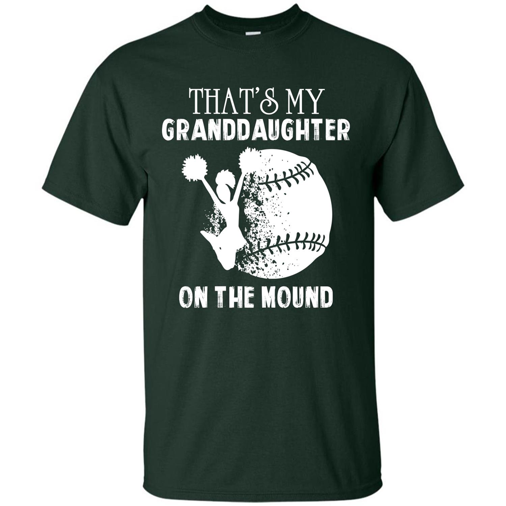 Baseball T-shirt That’s My Granddaughter On The Mound Forest Green