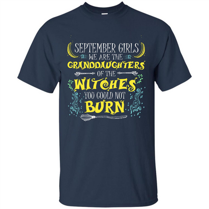 Halloween T-shirt September T-shirt Girls T-shirt Navy