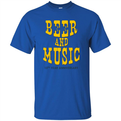 Beer And Music 10th Year Anniversary T-shirt Royal