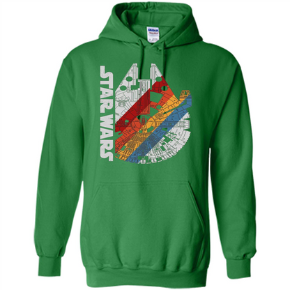 Movie T-shirt The Millennium Falcon Wears Retro Stripes T-shirt Irish Green