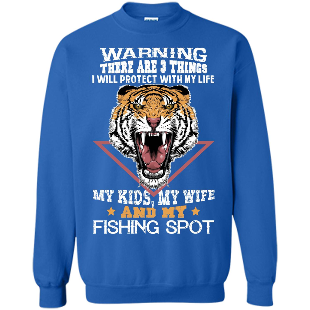 Fisherman T-shirt Warning There Are 3 Things I Will Protect With My Life Royal