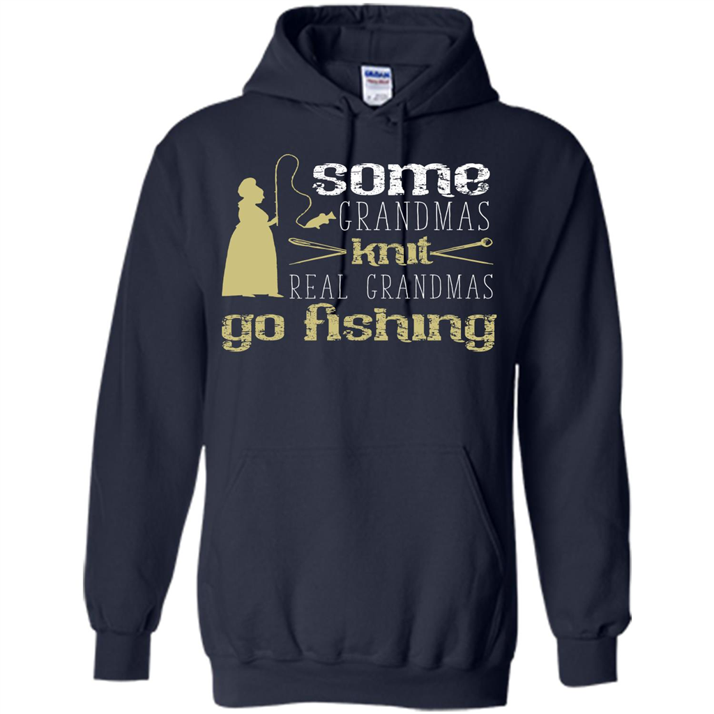 Nana T-shirt Some Grandmas Knit Real Grandmas Go Fishing Navy
