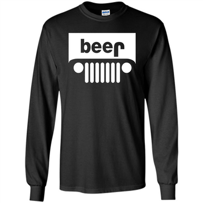 Funny Drinking T-shirt Adult Beer Jeep Black