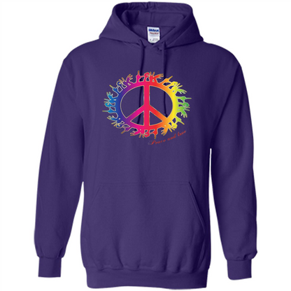 Peace and Love American Sign Language ASL T-shirt Purple