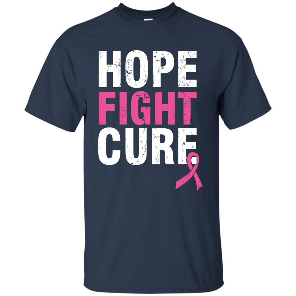 Breast Cancer Awareness T-shirt Hope Fight Cure Navy