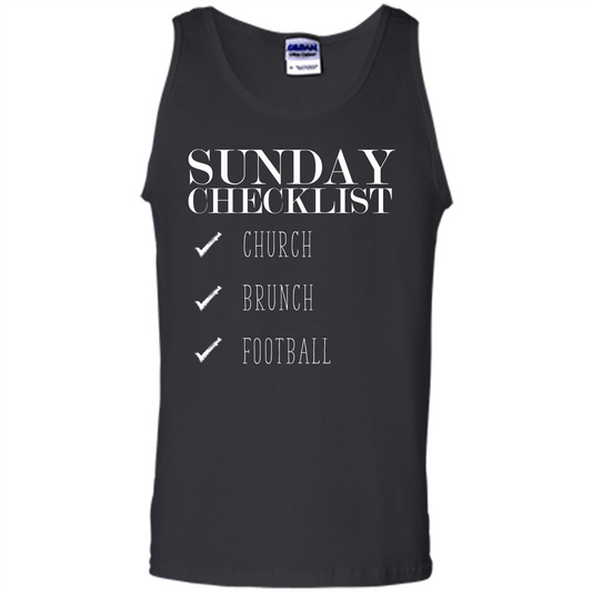 Sunday Checklist Church Brunch FootballT-shirt Black