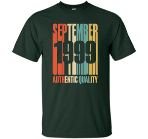 Retro Sept 1999 T-Shirt 18 yrs old Bday 18th Birthday T-shirt