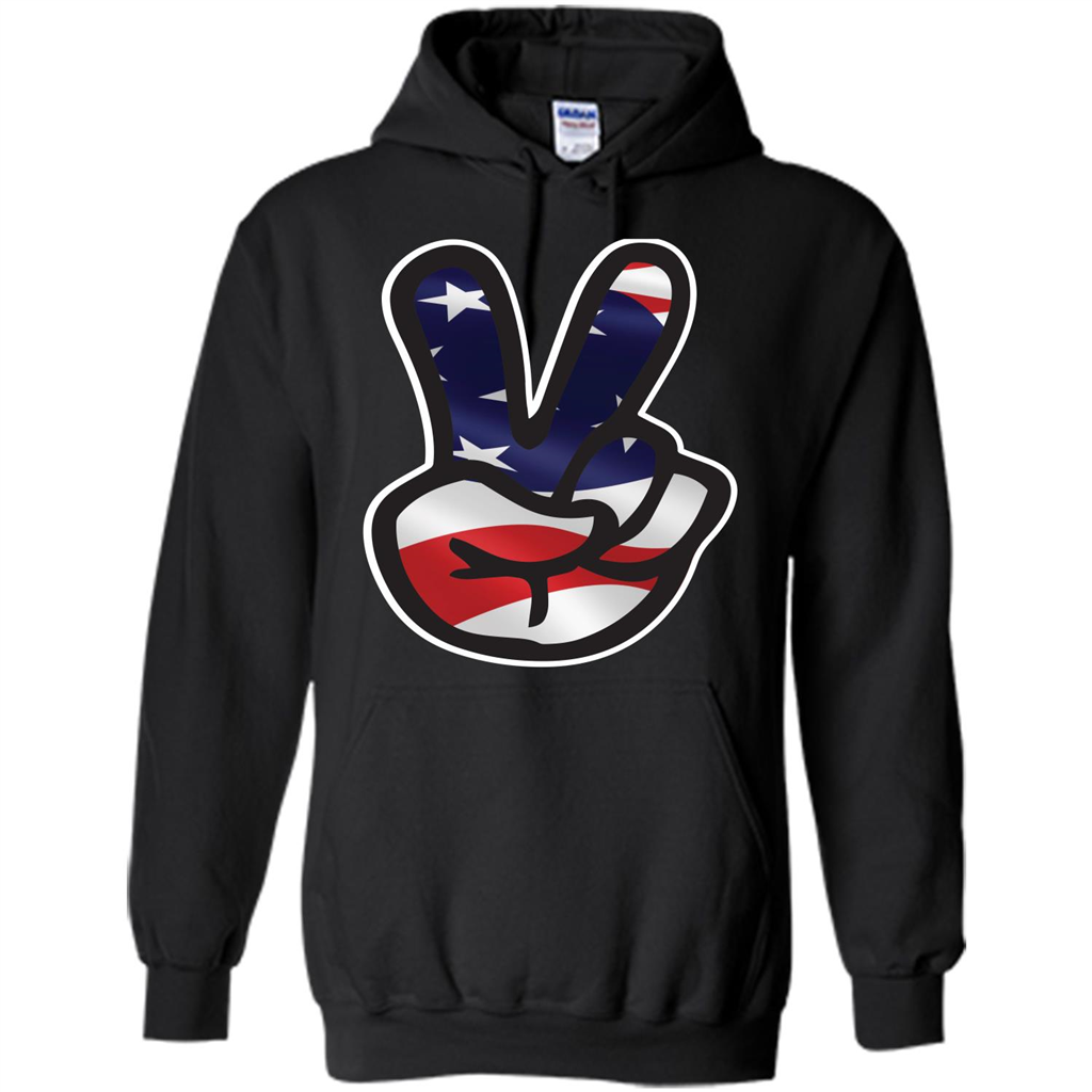 Amreican Flag Peace Guy T-shirt Black