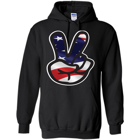 Amreican Flag Peace Guy T-shirt Black