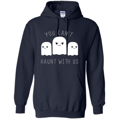 Funny Halloween Ghost T-shirt You Can't Haunt With Us T-Shirt Navy