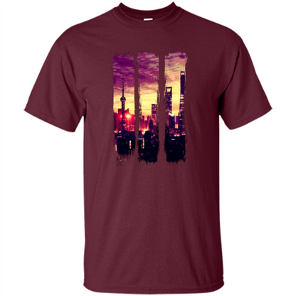 Sunset City T-shirt Maroon