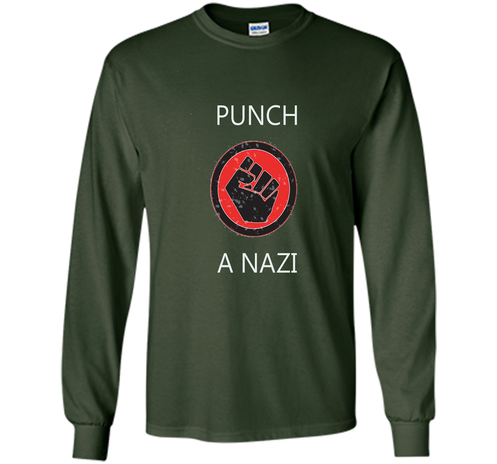 Punch A Nazi - Statement T-shirt shirt Forest Green