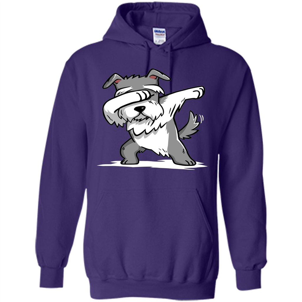 Schnauzer Cute Dabbing T-Shirt Funny Dab Dance Gift T-shirt Purple