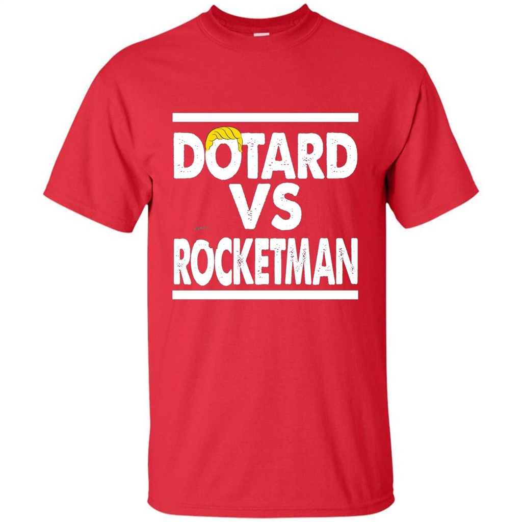 Funny American President T-shirt Dotard Vs Rocketman T-shirt Red