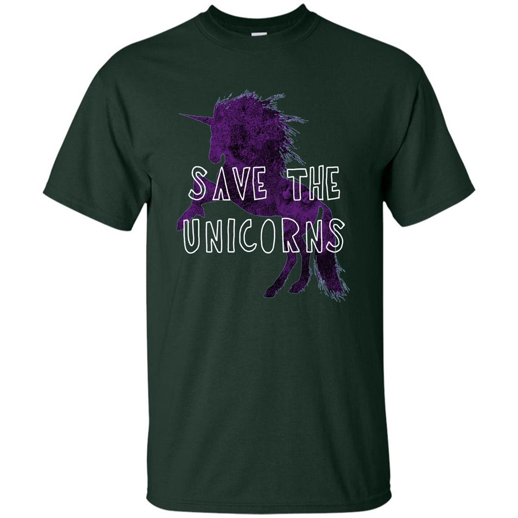 Unicorn T-shirt Save the Unicorns T-shirt Forest Green