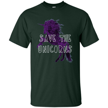 Unicorn T-shirt Save the Unicorns T-shirt Forest Green