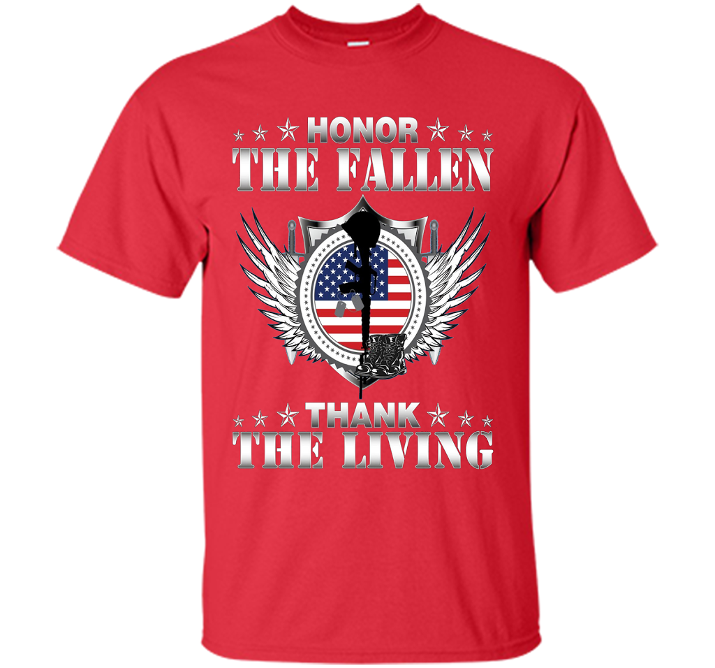 Honor The Fallen Thank The Living T-Shirt Memorial's Day t-shirt Red
