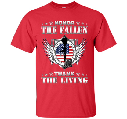 Honor The Fallen Thank The Living T-Shirt Memorial's Day t-shirt Red
