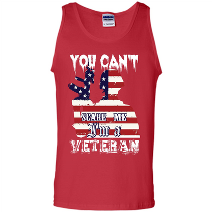 Military T-shirt You Can't Scare Me I'm A Veteran Red