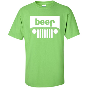 Funny Drinking T-shirt Adult Beer Jeep