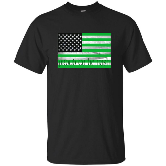 Proud To Be Irish T-shirt USA Flag Patriot Black