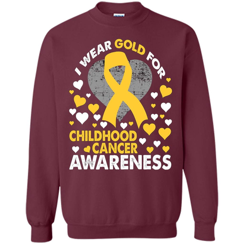 I Wear Gold For Childhood Cancer Awareness T-shirt Maroon