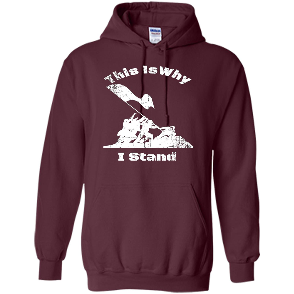 Military T-Shirt This Is Why I Stand Maroon