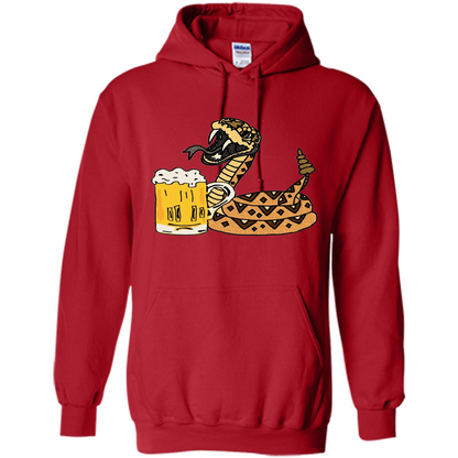 Smiletodaytees Funny Rattlesnake Drinking Beer T-shirt Red