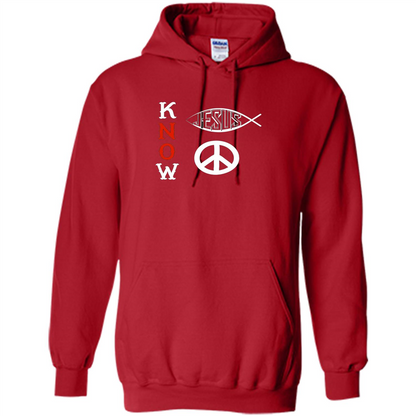 Christian T-shirt Know Jesus Know Peace Red