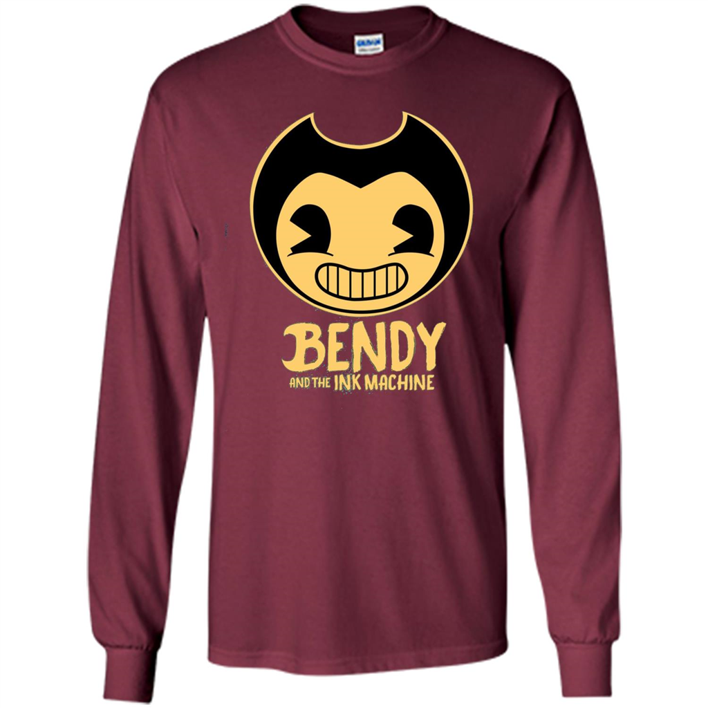 Cartoon Internet Game T-shirt Bendy And The Ink Machine Maroon