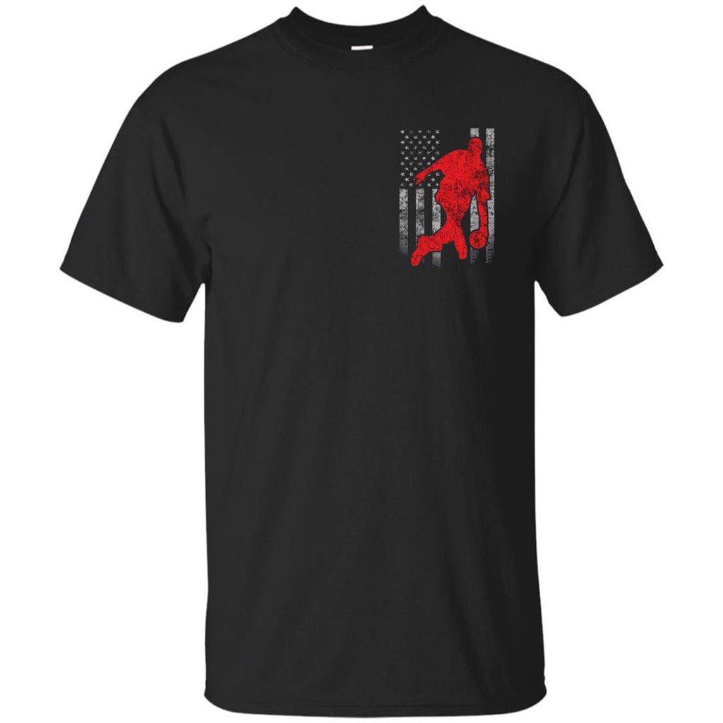 Bowling Man T-shirt - American Flag Bowling T-shirt Black