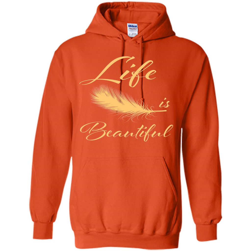 Beautiful Life Wing T-shirt Life Is Beautiful Orange