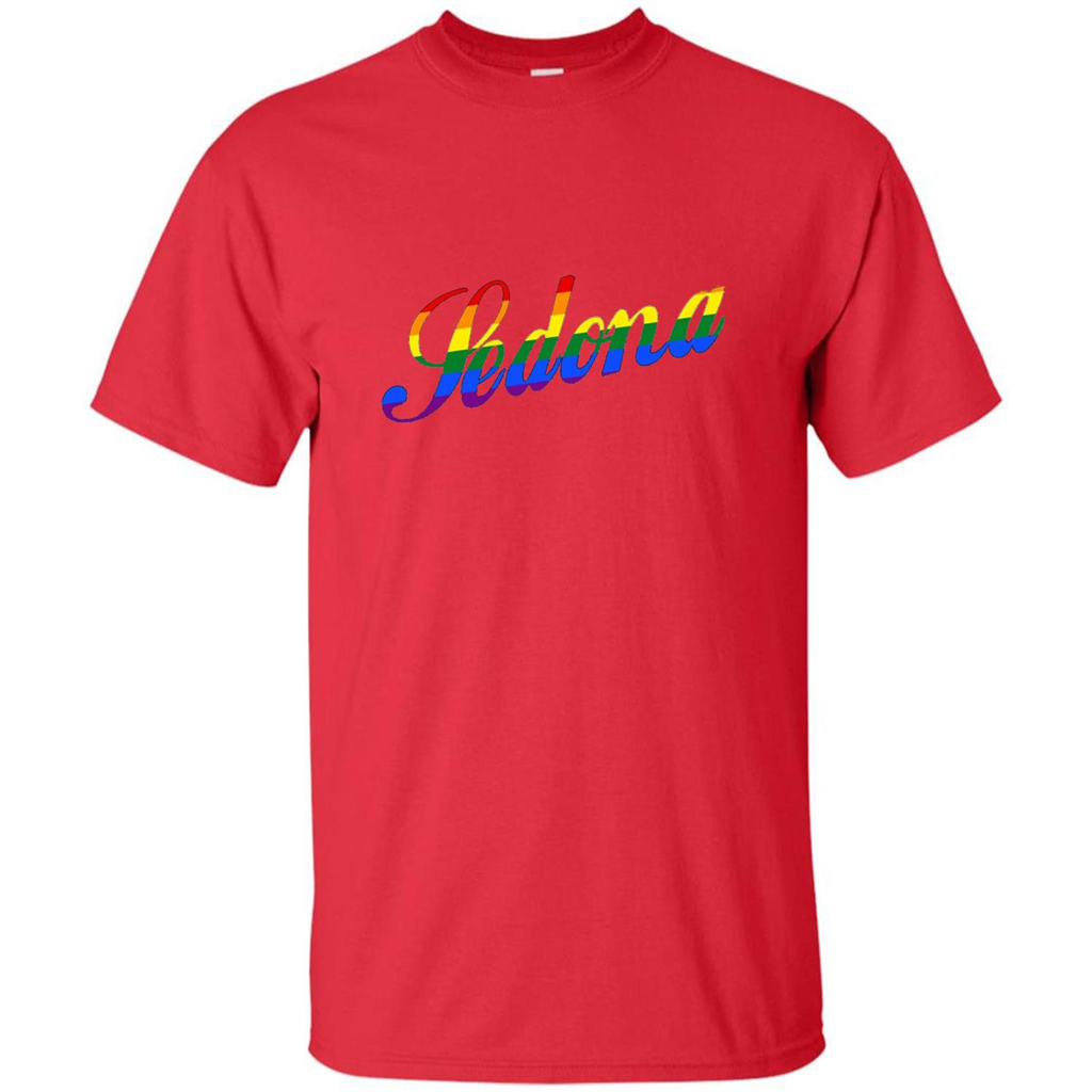 Sedona AZ Arizona LGBTQ Rainbow Flag T-shirt Red