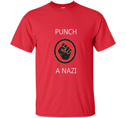 Punch A Nazi - Statement T-shirt shirt Red