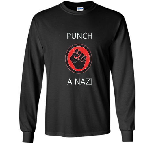 Punch A Nazi - Statement T-shirt shirt Black