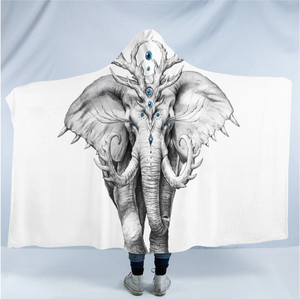 Hooded Blanket 3D Printed Elephant Collection 4 version