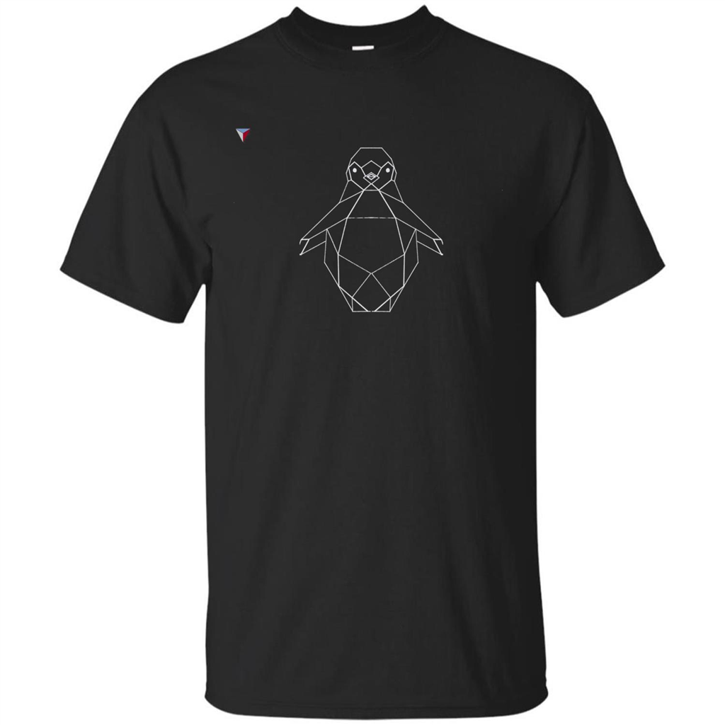 Cute Polygon Penguin T-Shirt Black