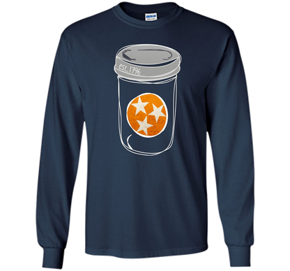 Tennessee Flag Orange and White Mason Jar Tee Shirt Vintage shirt Navy