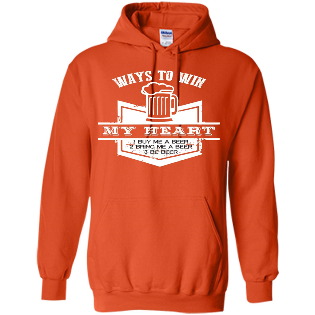 Beer T-shirt Ways To Win My Heart Orange