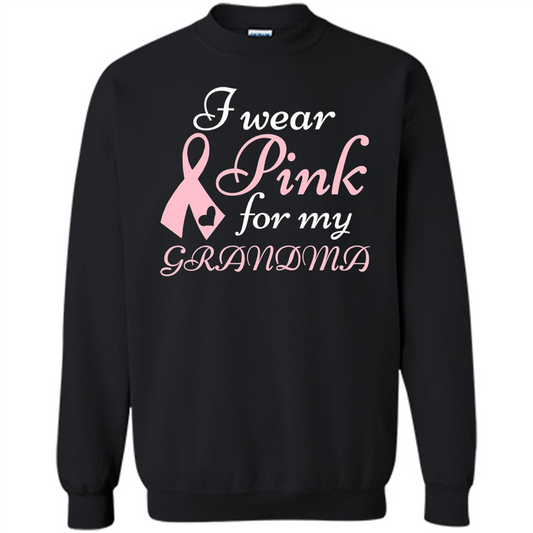 Breast Cancer T-Shirt I Wear Pink For My Grandma Black