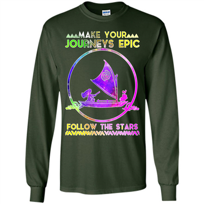 Movie T-shirt Make Your Journeys Epic Follow The Stars Forest Green