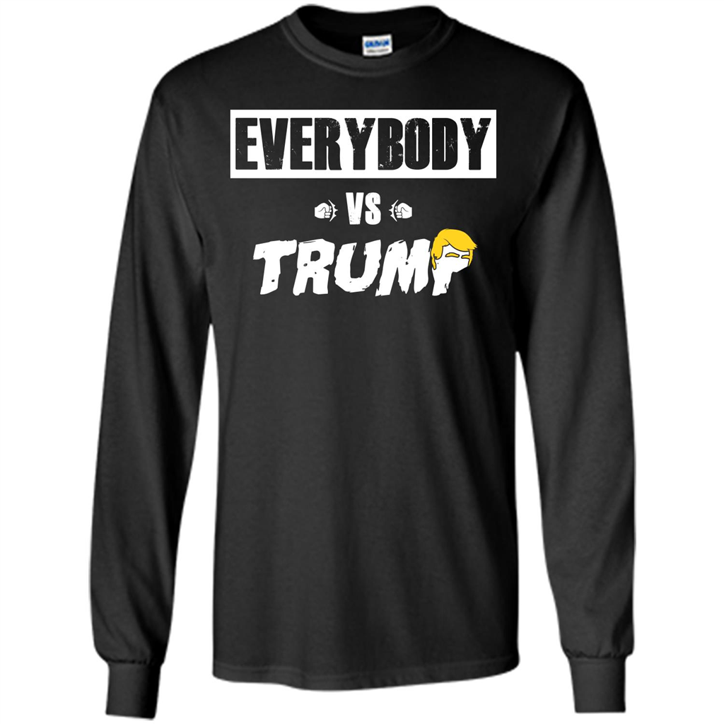Funny American T-shirt Everybody Vs Trump Black