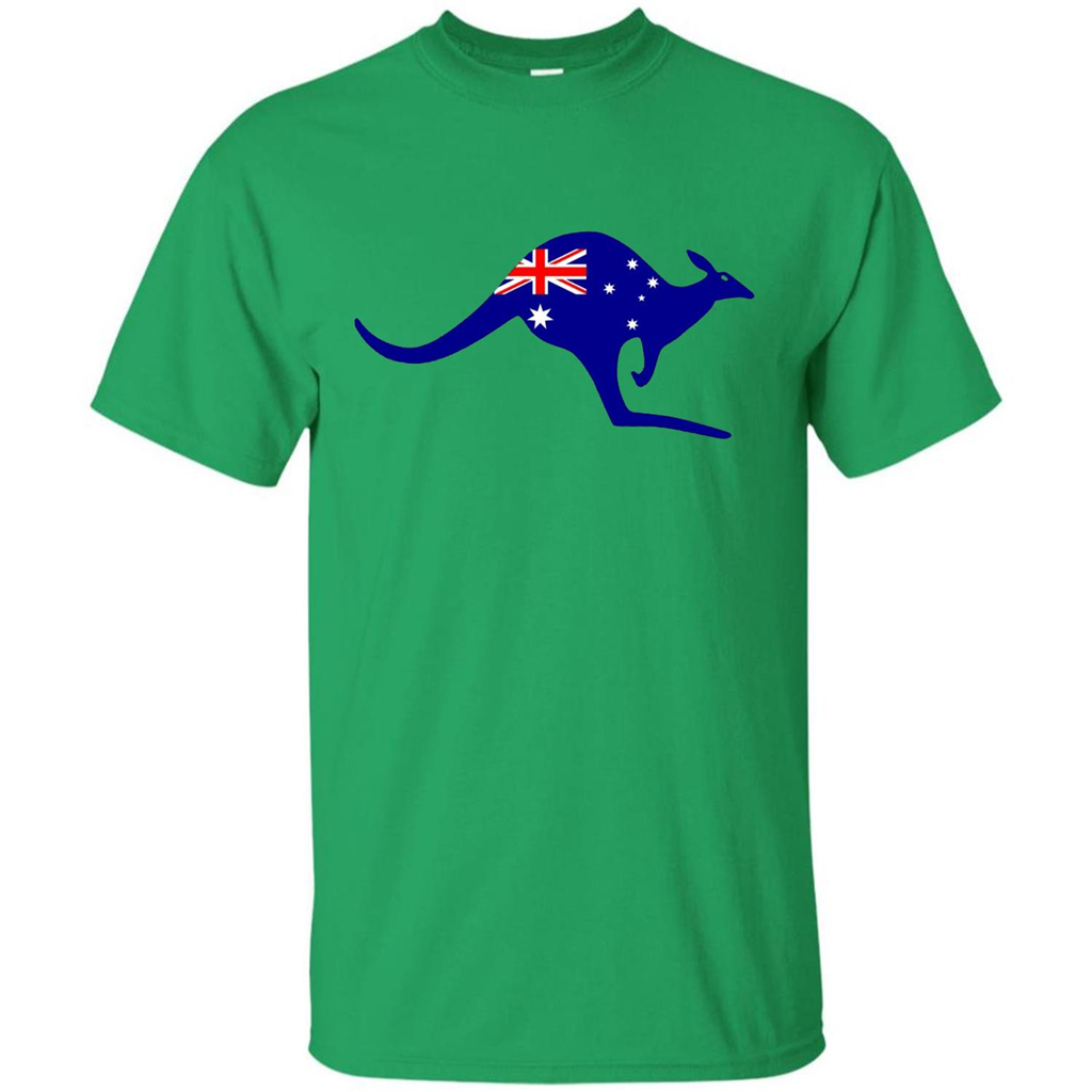 Australian Flag Kangaroo T-shirt Australia Vacation T-shirt Irish Green