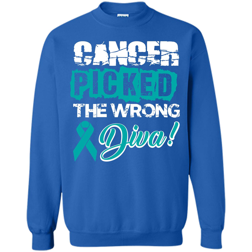 Cancer Awareness T-shirt Cancer Picked The Wrong Diva T-shirt Royal