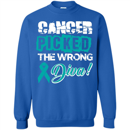 Cancer Awareness T-shirt Cancer Picked The Wrong Diva T-shirt Royal