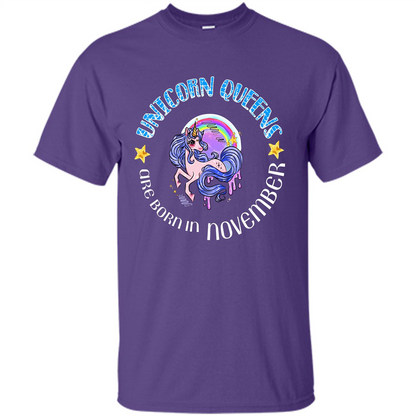 November Unicorn T-shirt Unicorn Queens Are Born November Purple
