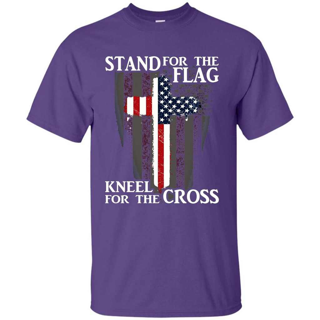 Stand For The Flag Kneel For The Cross T-Shirt Purple