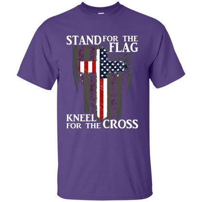 Stand For The Flag Kneel For The Cross T-Shirt Purple