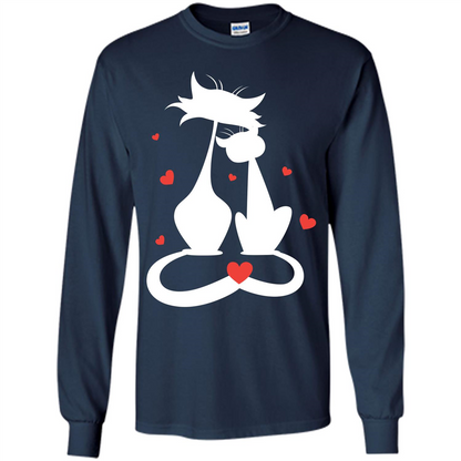 Cat Lover T-shirt Cat Couples Navy